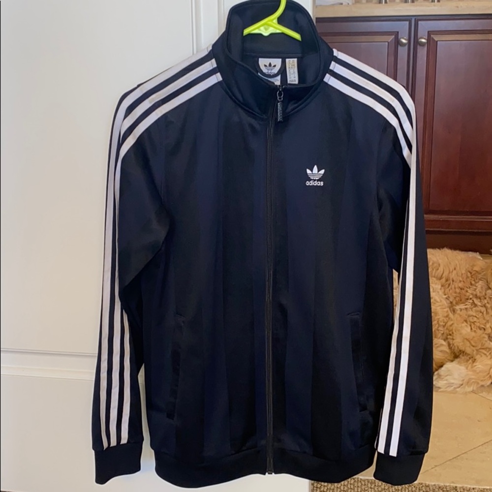 Adidas jacket dark black and blue